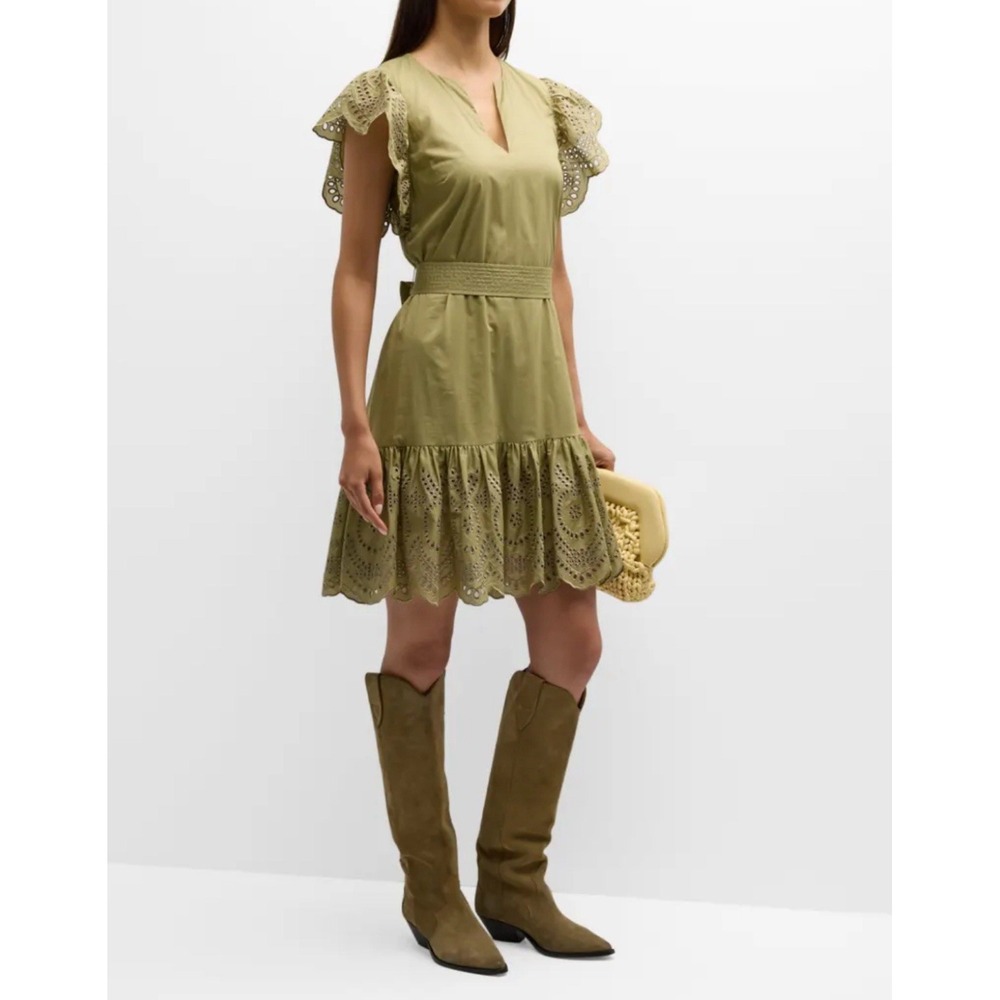 NWT Rails Darlene Eyelet Dress XL Cottage Western Ruffle Cotton Embroidered $278